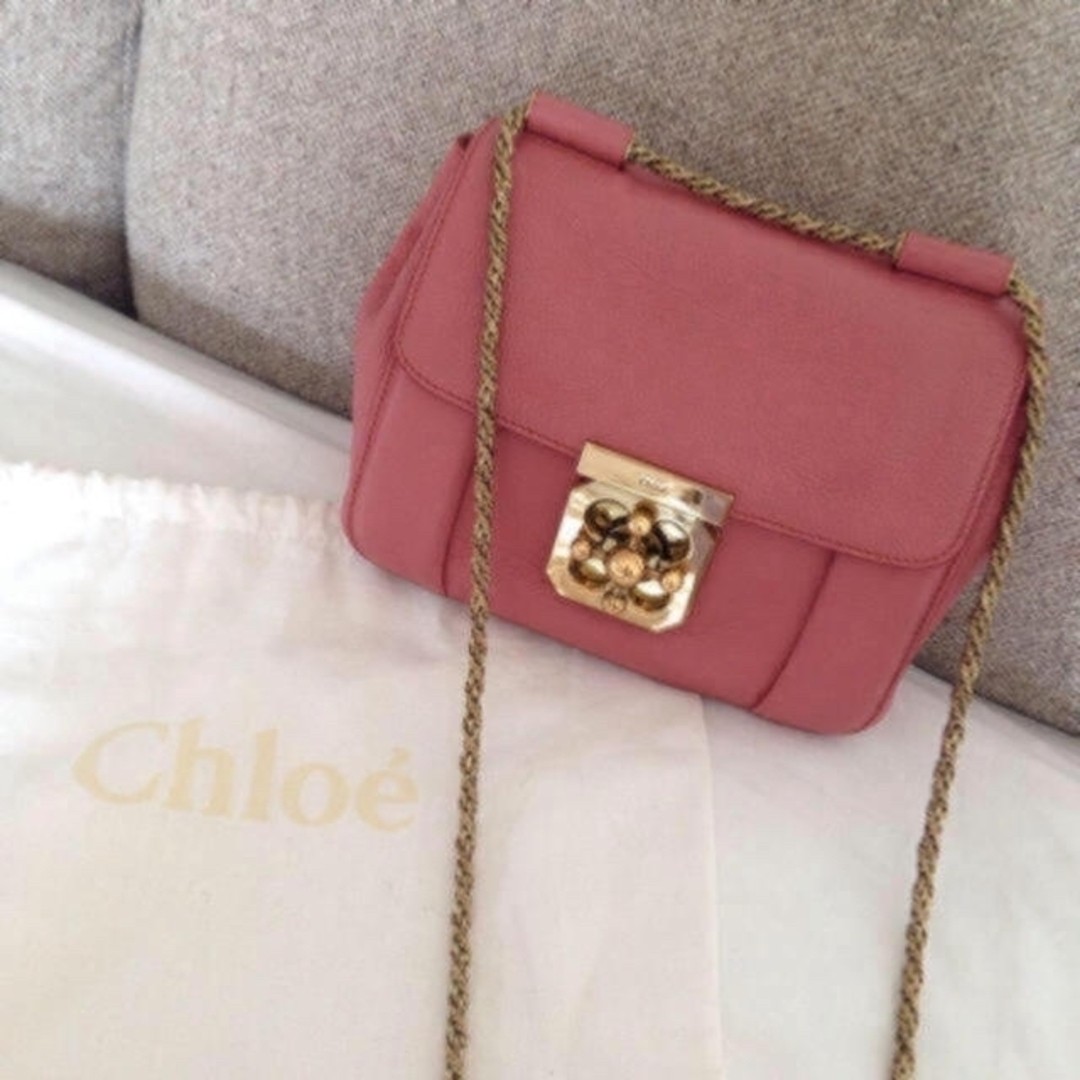 Chloe Elsie Shoulder Bag 20×16cm pink Authentic Exclusive Designer Luxury