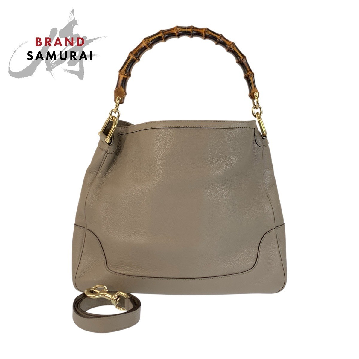 Gucci Diana Leather Beige Greige Gold Hardware Women’s Pre-owned From Japan