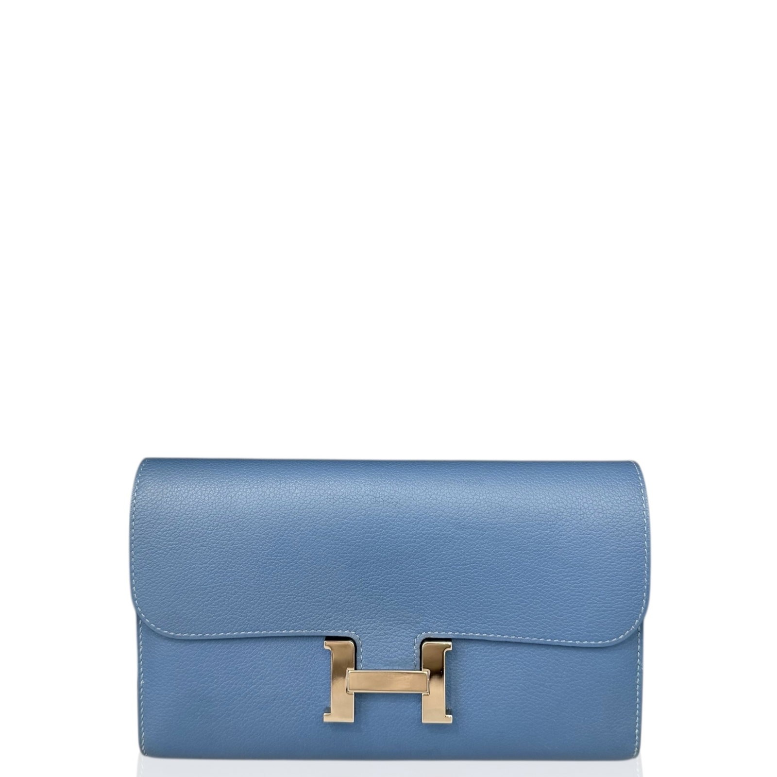 Hermes Constance Long Wallet R2 Bleu Agate Evercolor (ko040326a1)