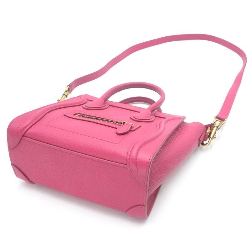 CELINE Bag: Luggage Nano 189243DRU.24PI Pink W20×H21×D9cm w/strap dust bag;