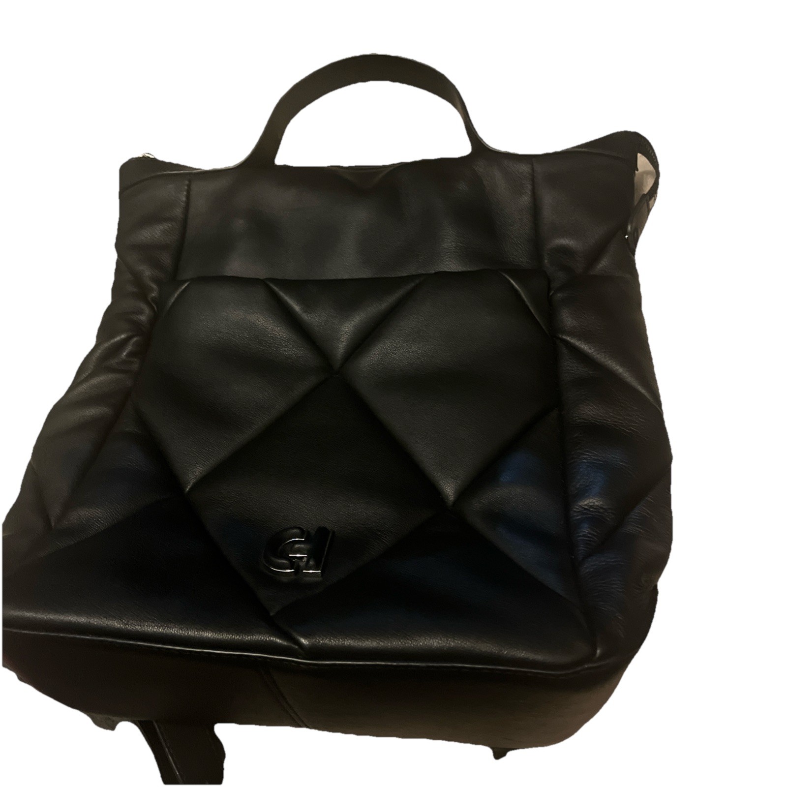 Cole Haan Grand Ambition Convertible Small Backpack Bag Leather Black