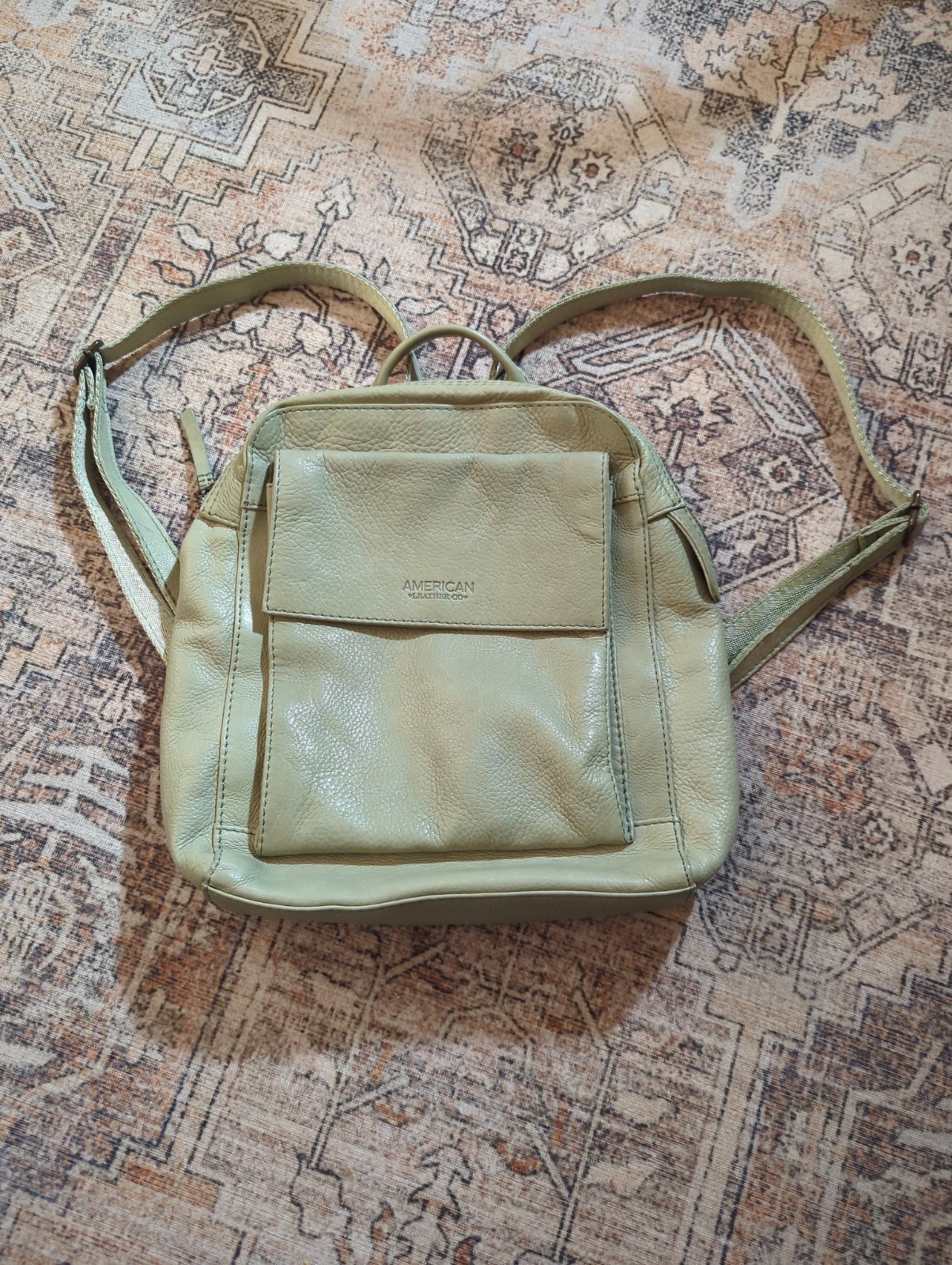 American Leather Co. Liberty/backpack Smooth Soft Leather Pottery Green Earthy
