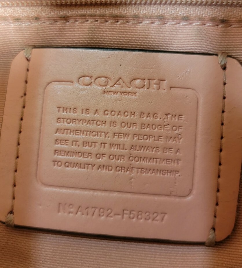 Coach F58327 Celeste Khaki/Pink Canvas/Leather Convertible Hobo Crossbody