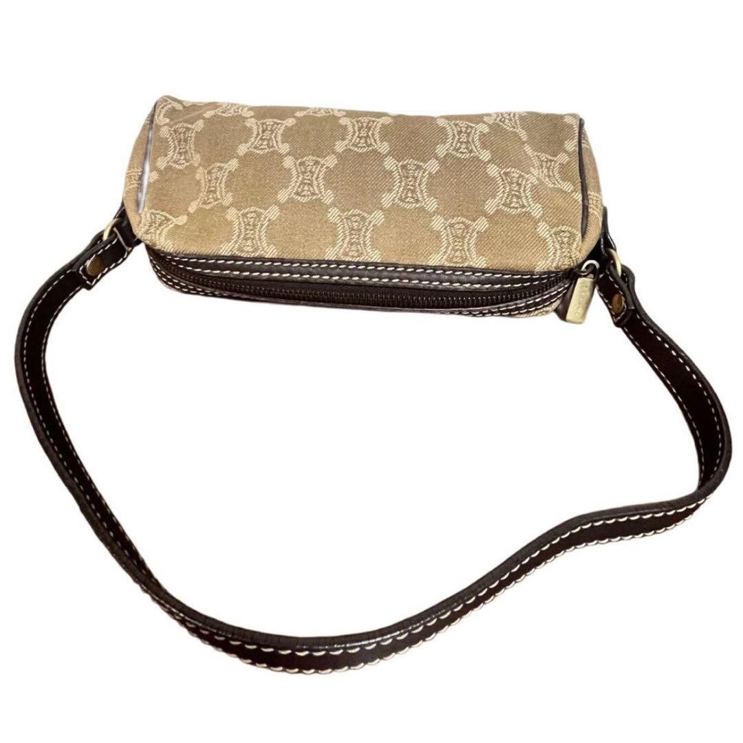 CELINE Shoulder Hand Bag Pouch Pochette Triomphe Canvas Vintage Auth From Japan