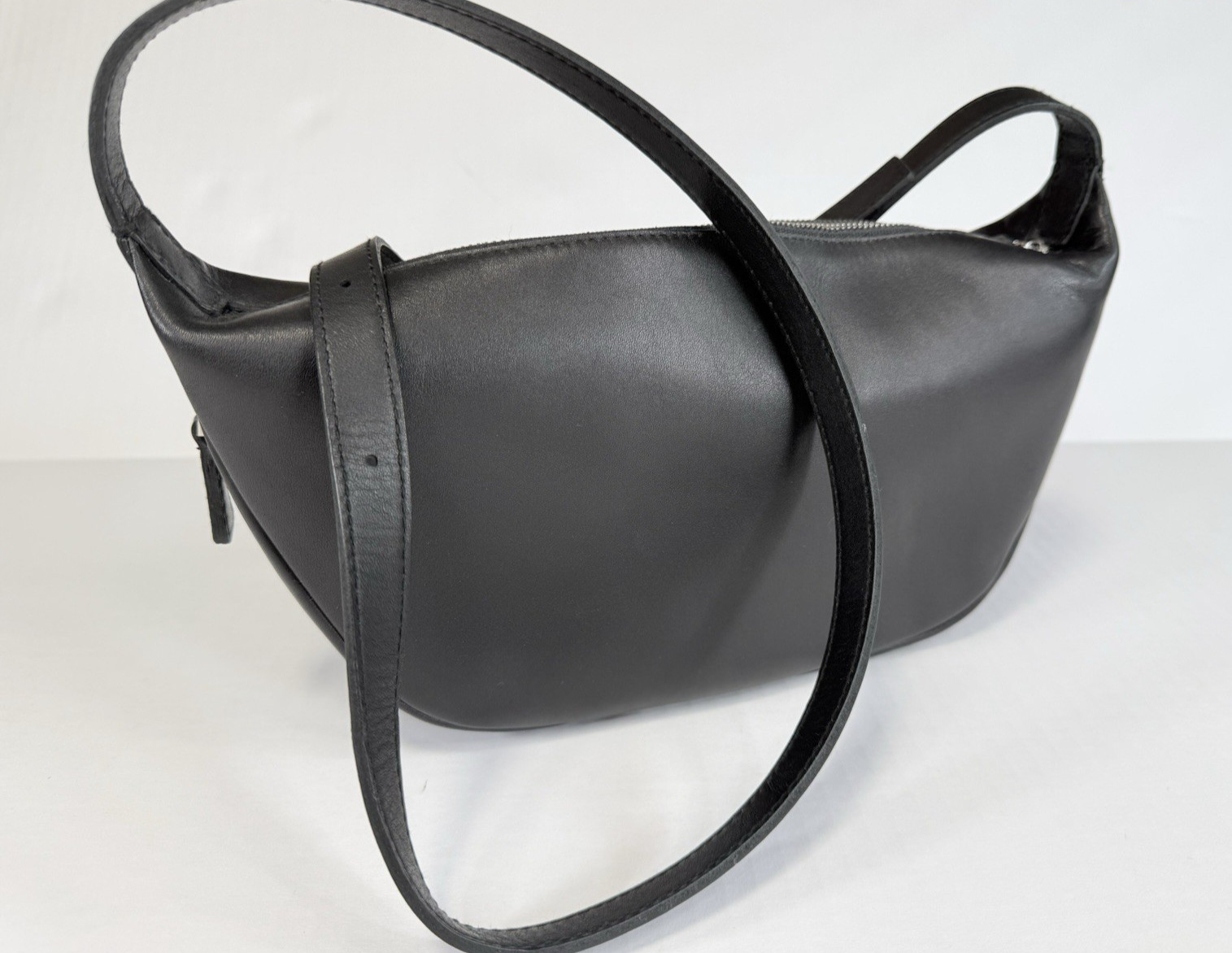 Madewell Sling Crossbody Bag Smooth Black Cowhide Leather Excellent Small