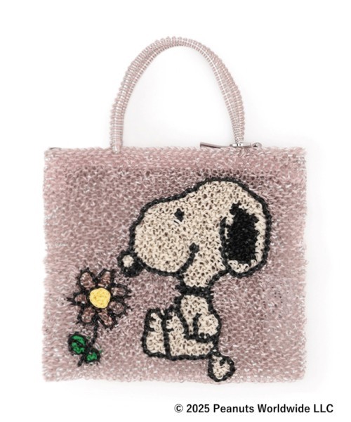 Peanuts Snoopy shoulder bag 2way Powdery pink silver Japan New