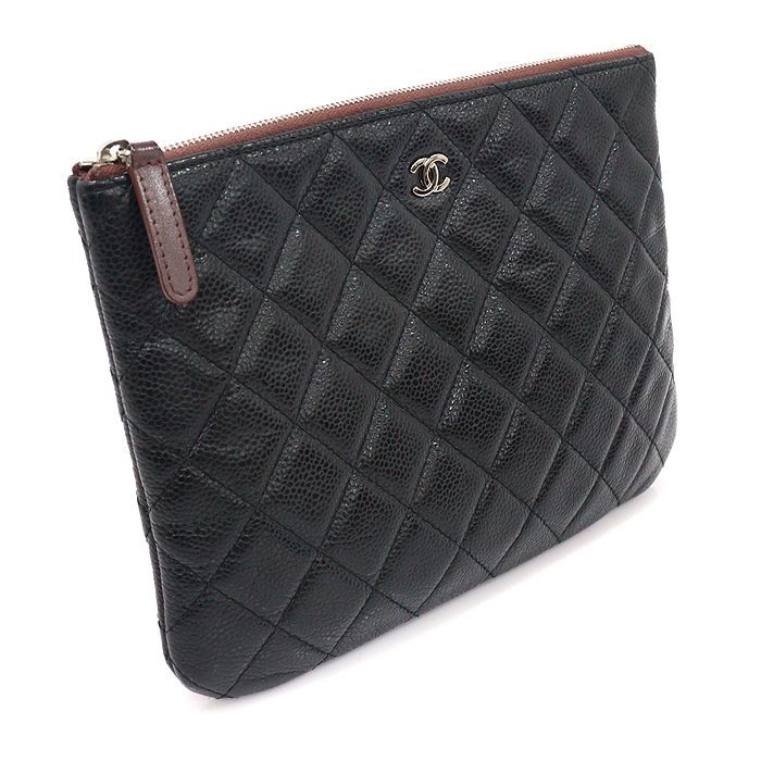 CHANEL Black Silver Classic Medium O Case Clutch (19 Series) 153748210 [P]