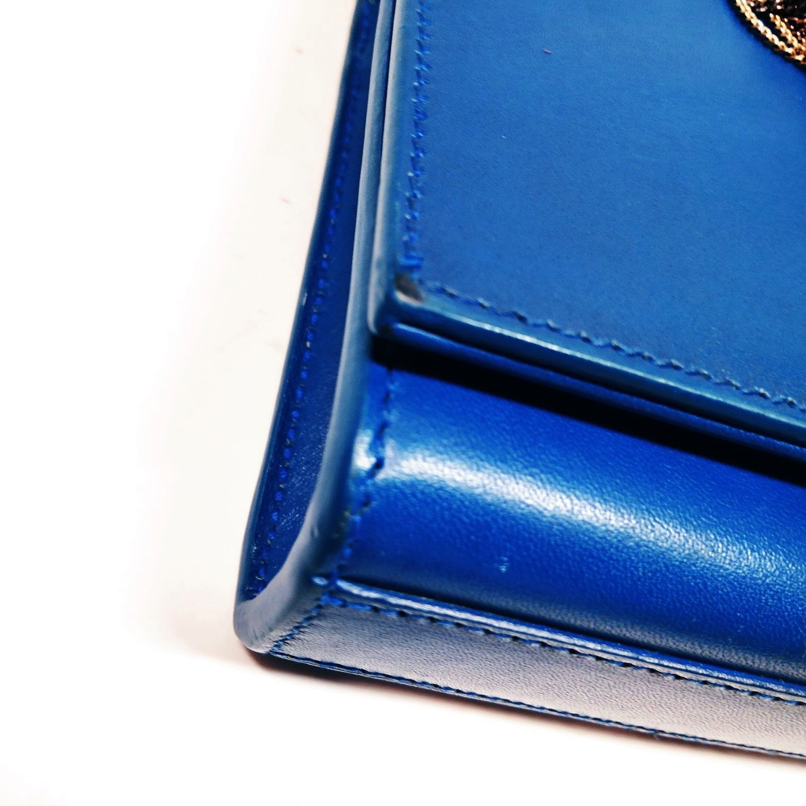 Saint Laurent Shoulder Bag Blue Leather 4477635