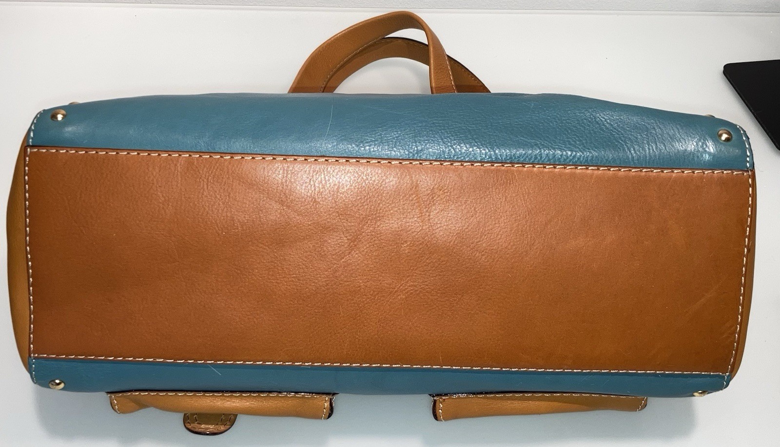 MICHAEL KORS SHOPPER VINTAGE RARE WESTERN BERKLEY LEATHER DBL HANDLE EXCELLENT!