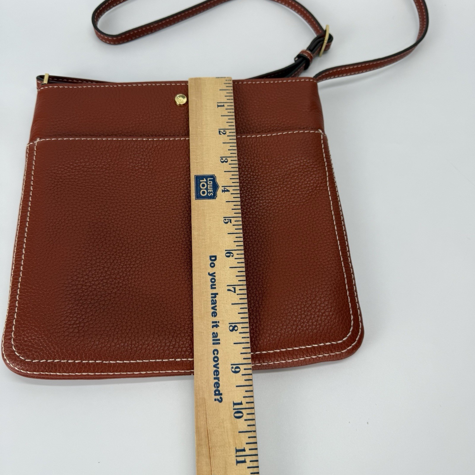 G.I.L.I. Got It Love It Leather Crossbody Bag Purse Cognac Brown Casual NWOT