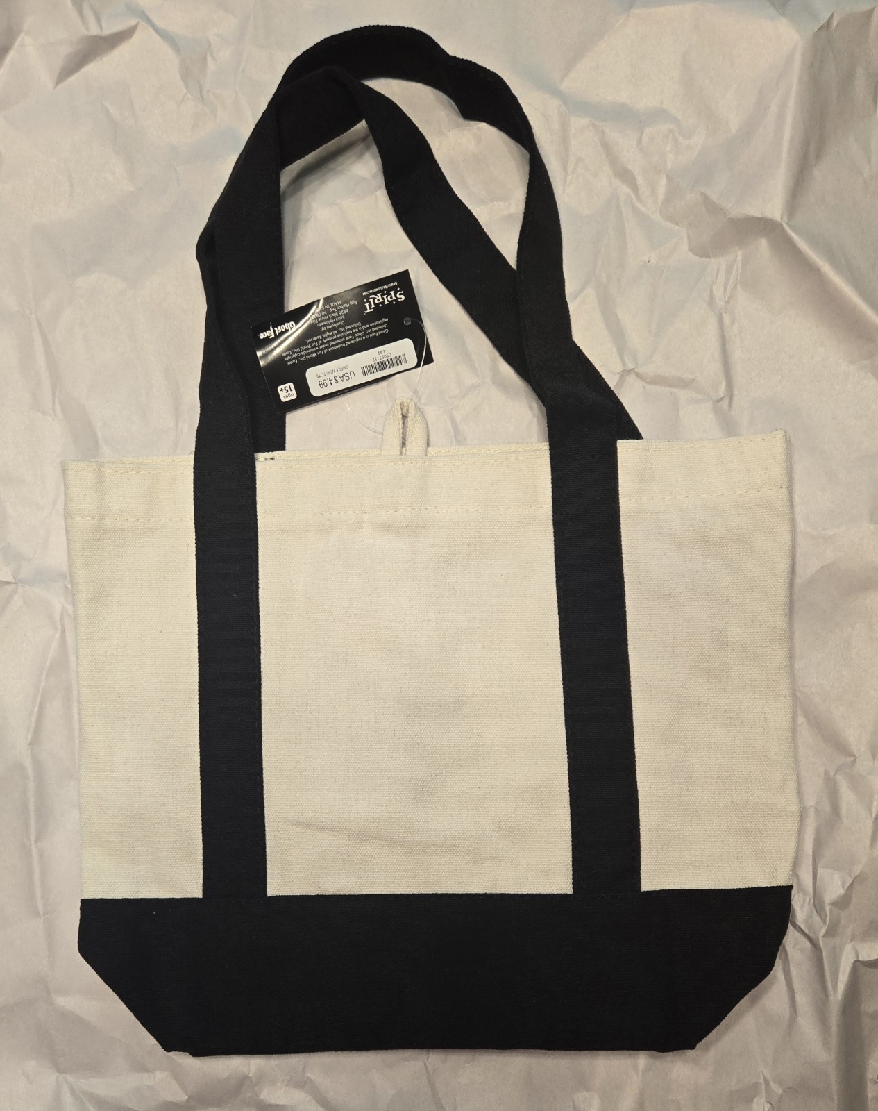 2026 Spirit Halloween Viral Ghostface Scream White Black Tote Bag New W Tags