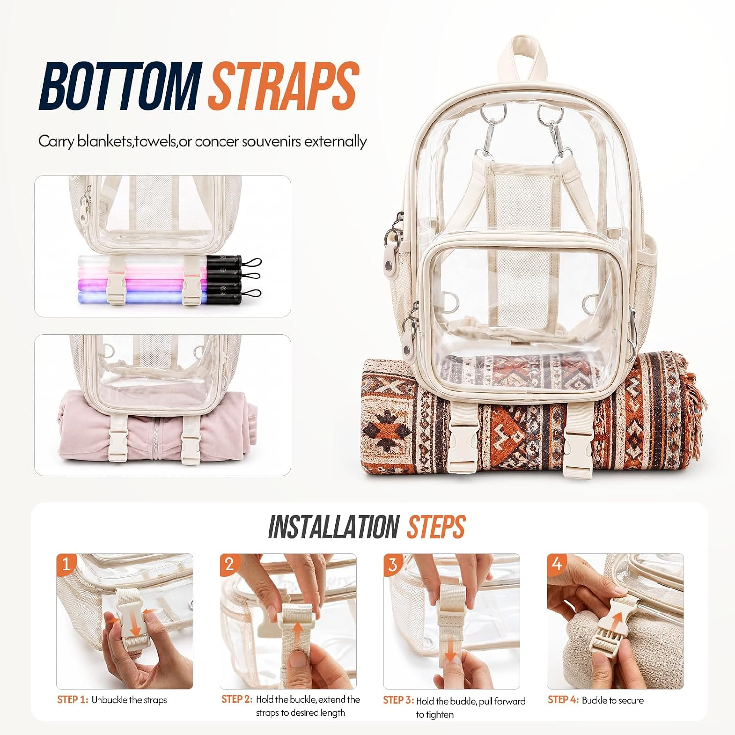 Mini Clear Backpack for Stadium Events Anti-Theft Small Festival Transparent Bag
