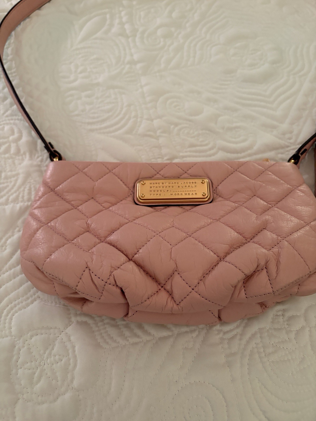 Marc by Marc Jacobs Leather Shoulder Bag Adjustable Shoulder Strap PINK Small