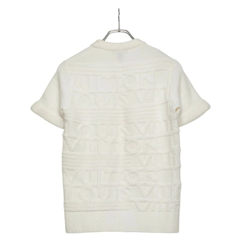 Louis Vuitton 3D Logo Wool Nylon Polyurethane Short Sleeve Knit Ivory Women’s