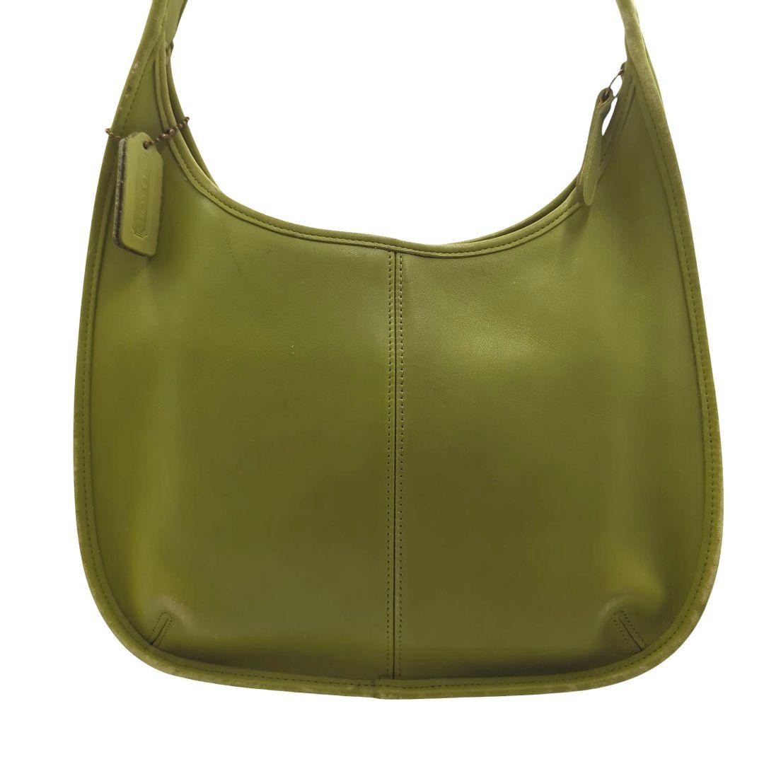 Vintage Old Coach 9025 Green Leather Ergo Hobo Womens Handbag VTG Made in USA