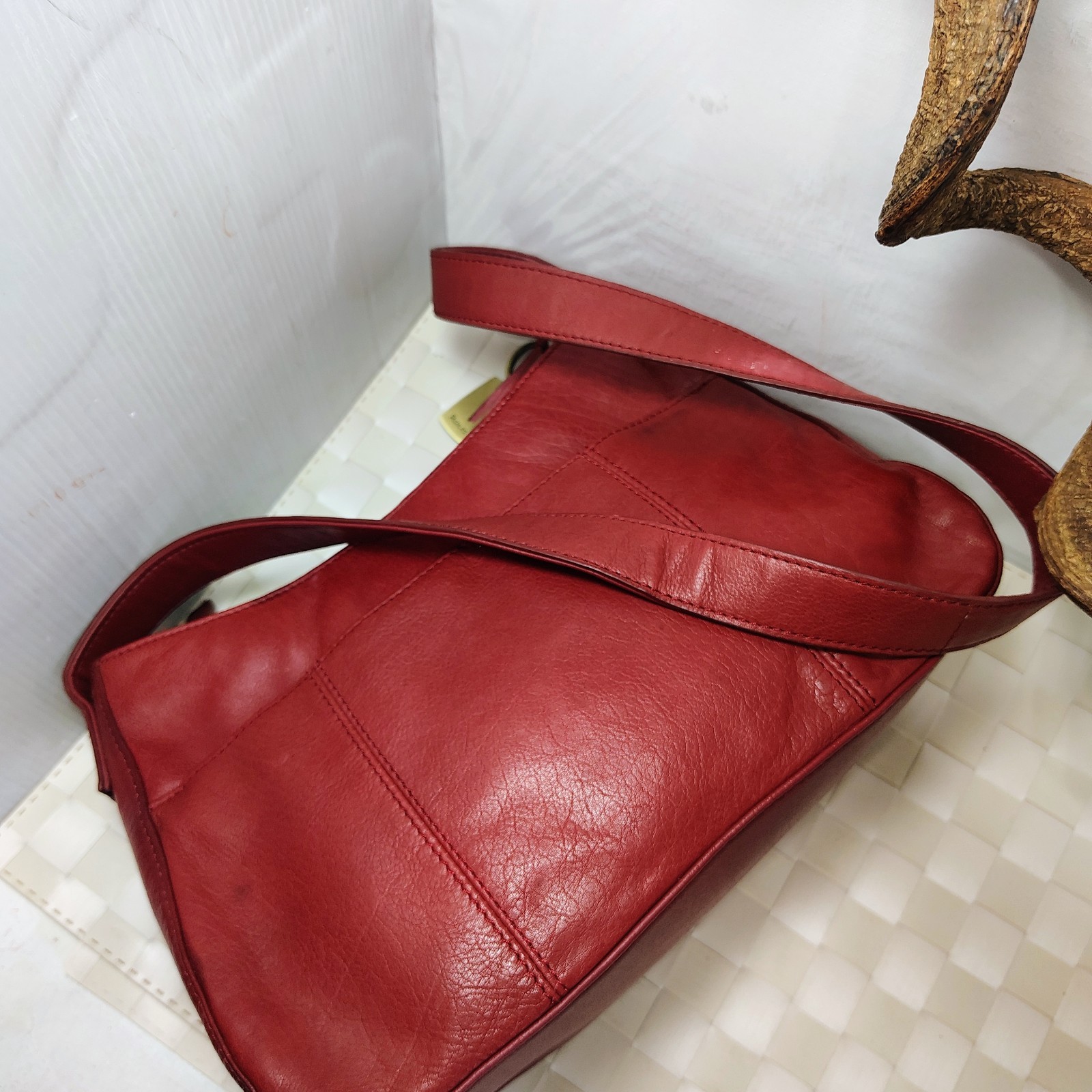 Rolf’s Red Genuine Soft Leather Shoulder Purse. Vintage