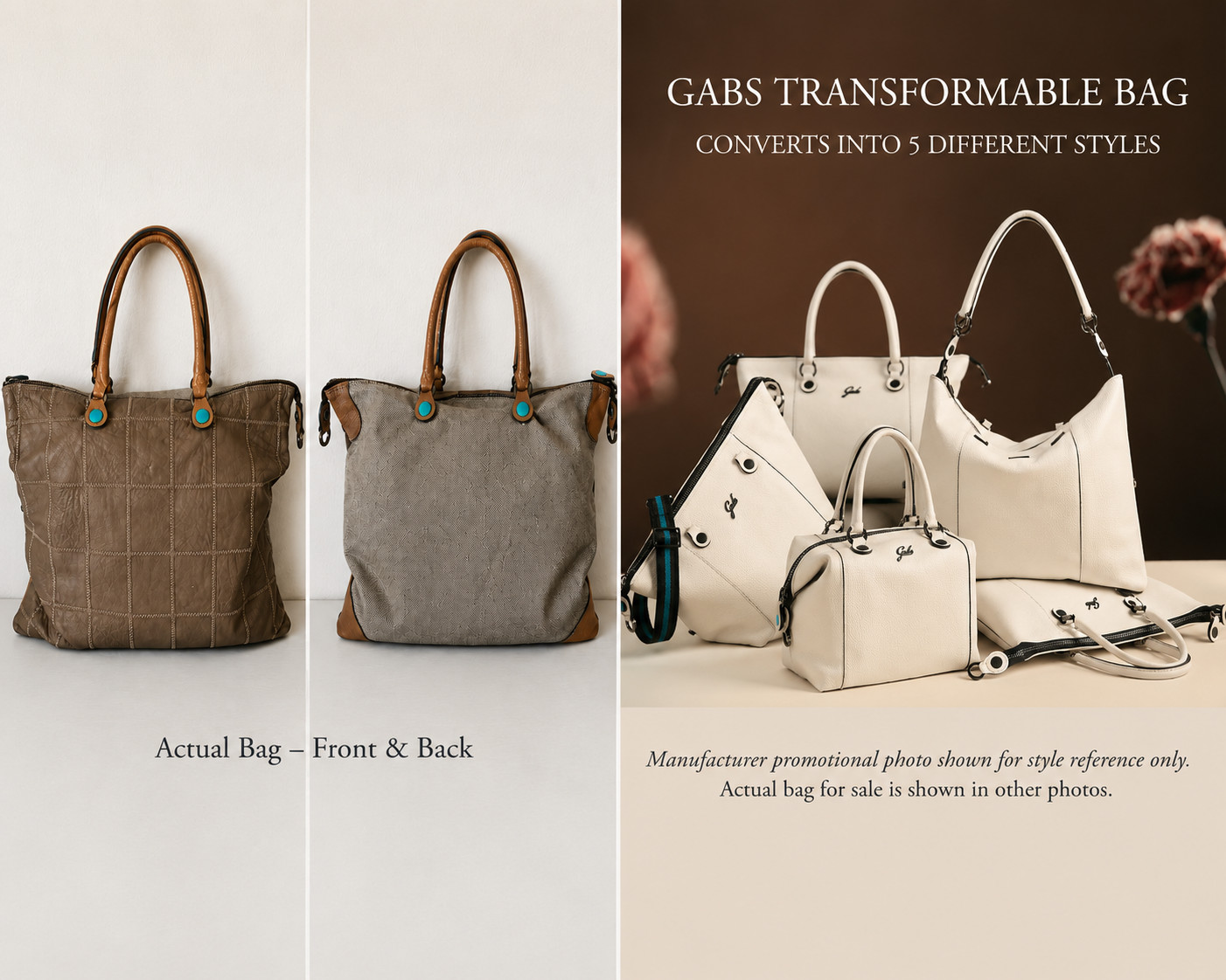 Gabs Firenze G3 Tote Bag Convertible into 5 Styles Made in Italy
