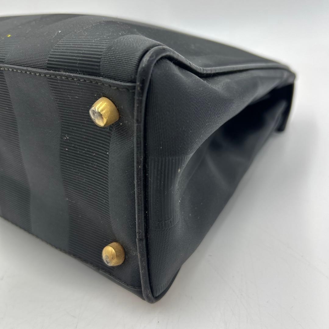 Authentic Fendi PVC Handbag Black 23cm x 30.5cm x 10.5cm Logo Tote Bag, Slight D