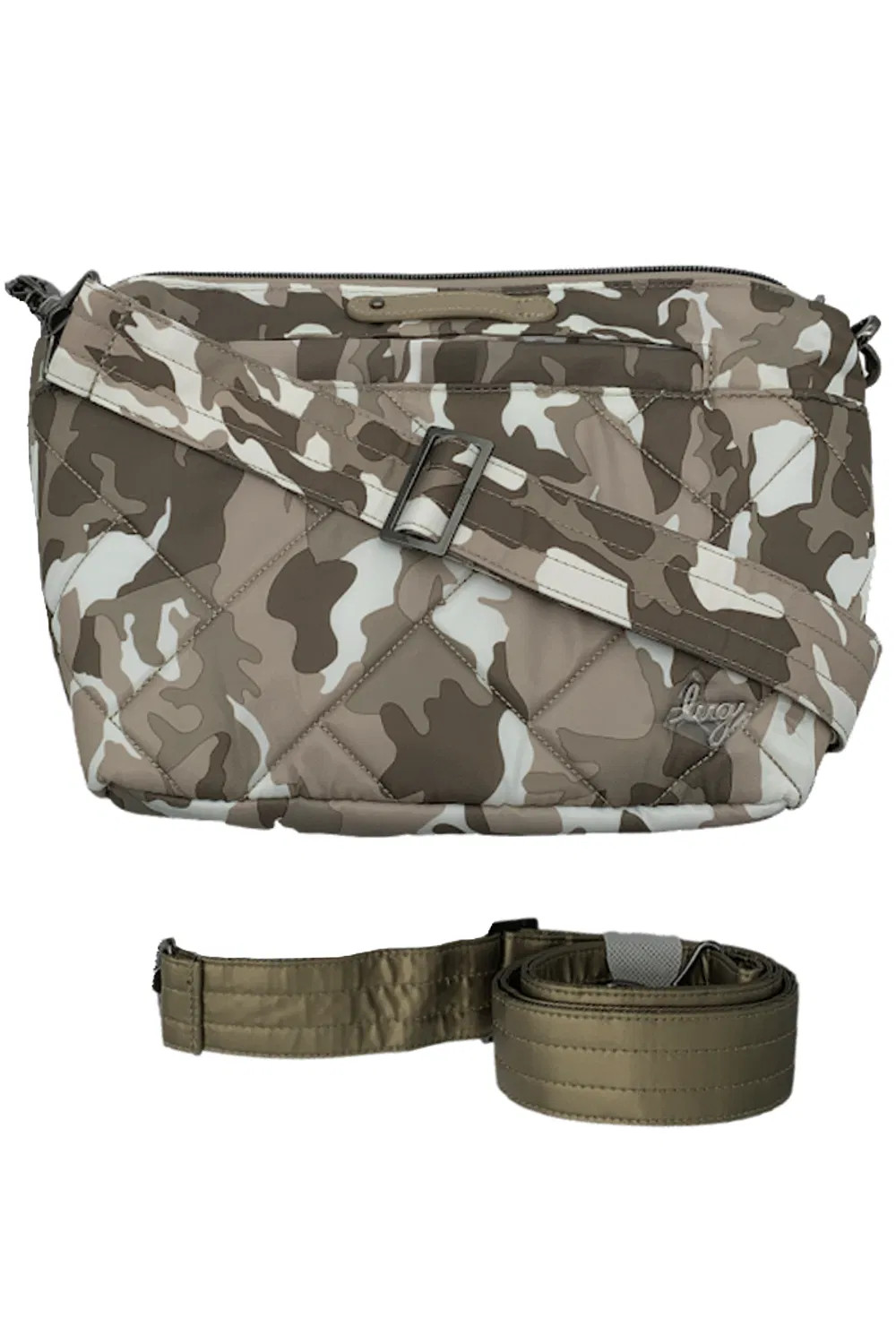 Lug RFID Medium Crossbody Multi-Strap & Charm Flare 2 Camo Taupe