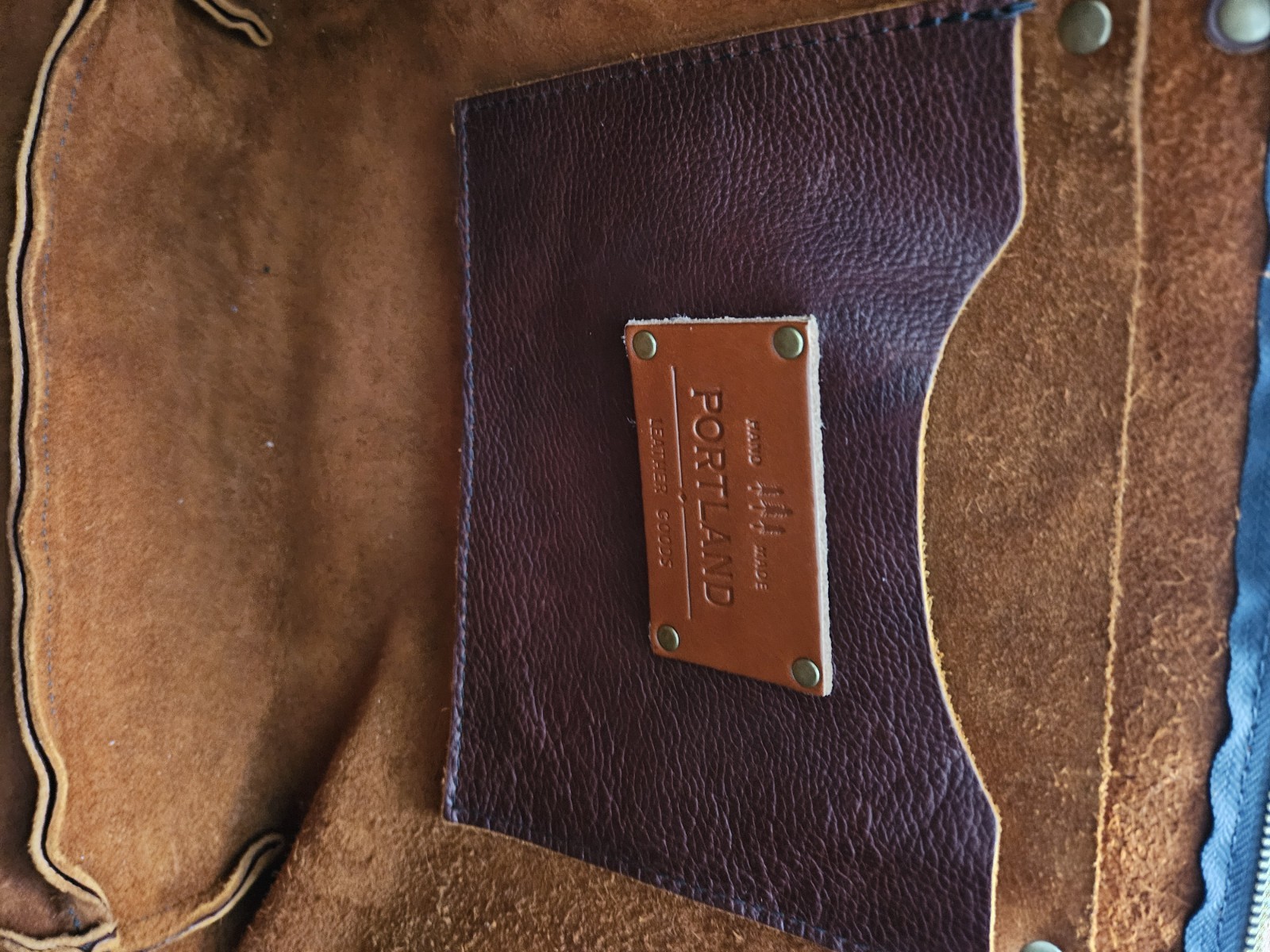Portland Leather Goods LARGE Zip Tote – NUTMEG w/ Tan Handles