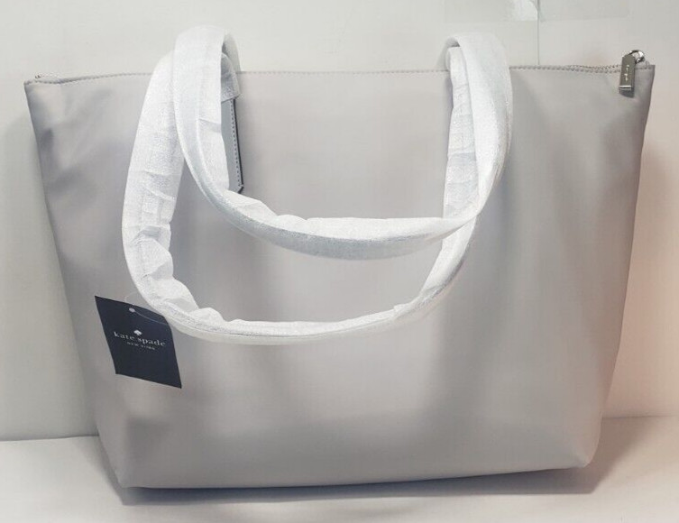 NWT Kate Spade Large Tote Bag Platinum White 17×11 inches New