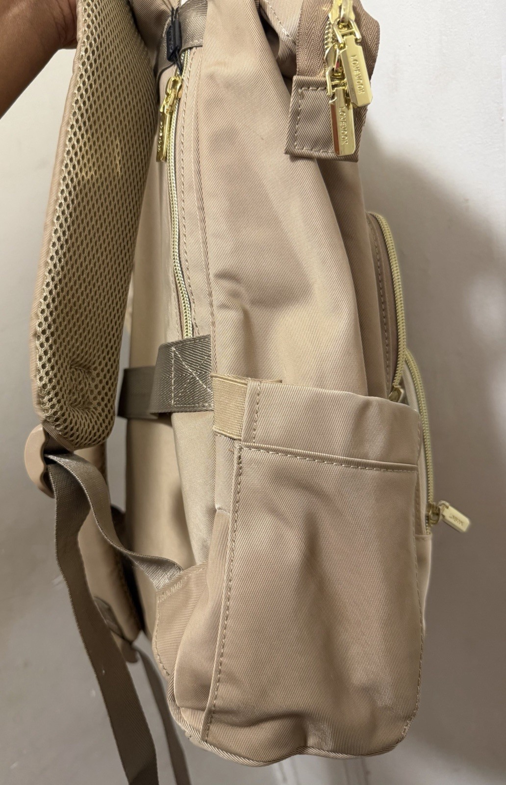 LOVEVOOK Chevron Backpack For Women, Travel, Laptop, 15.6 Beige/Khaki