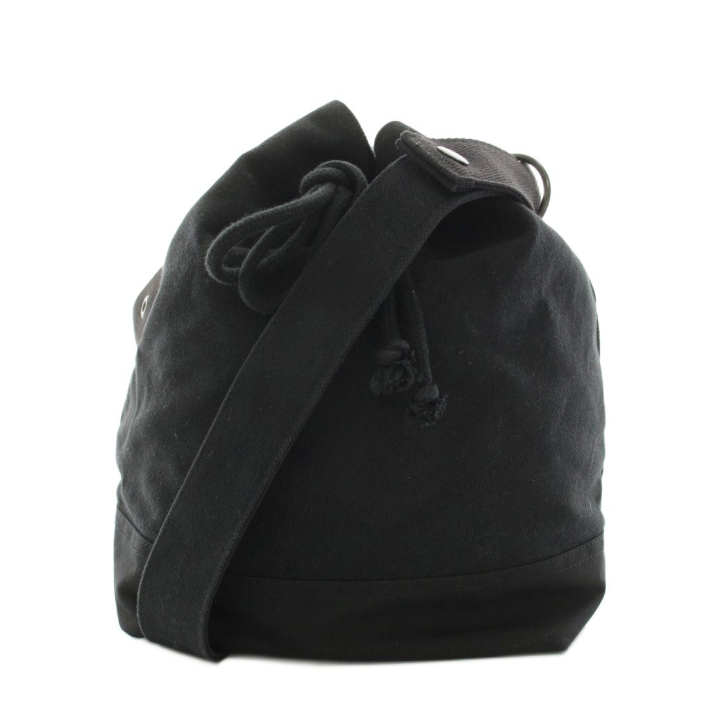 Margaret Howell MHL. Drawstring Bag Shoulder Bag anvas Logo Print Black Black
