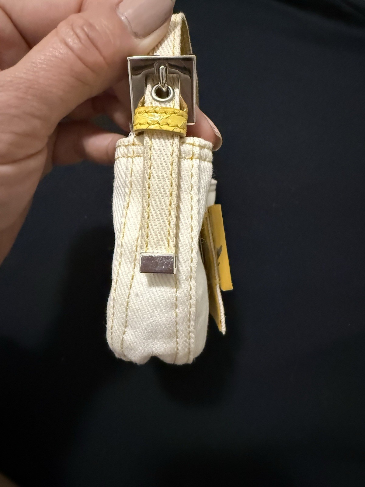 Authentic FEND Vintage Mini Croissant Tan/Yellow