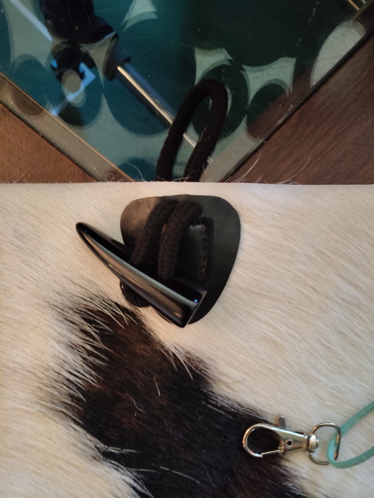 New Artisan Brindle Cowhide Hair On Hide Clutch Handbag 9×6 W/ Teal Wristlet