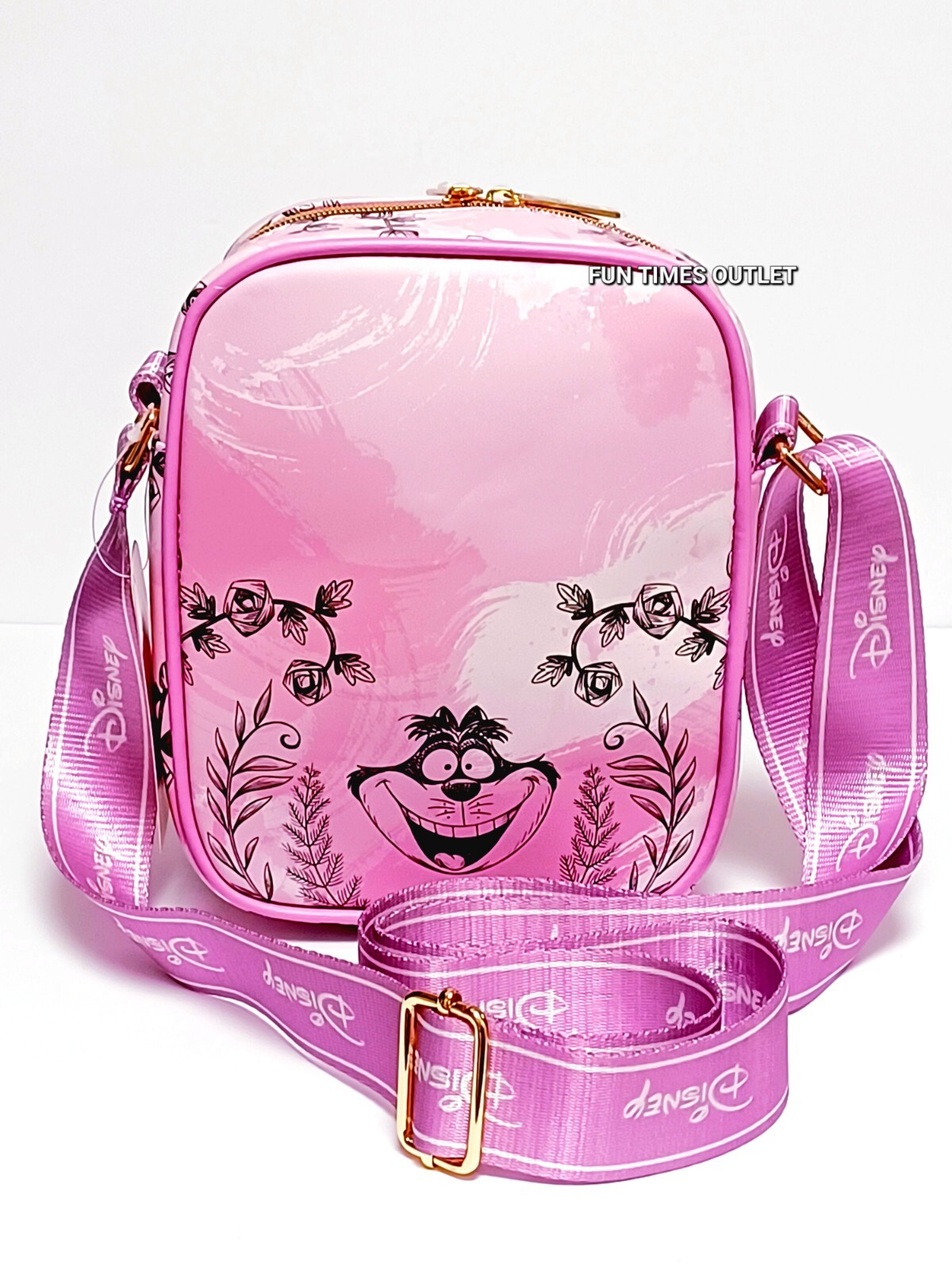 Disney Cheshire Cat 8.5″ Crossbody Lady Purse Shoulder Bag Alice In Wonderland