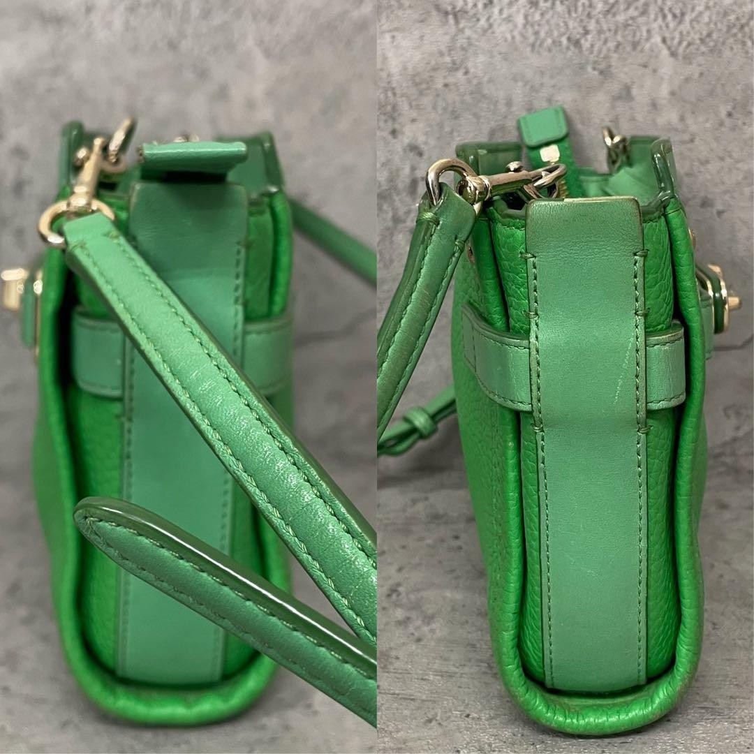 COACH Swagger Shoulder Bag Green Leather Turnlock Authentic item from Japan