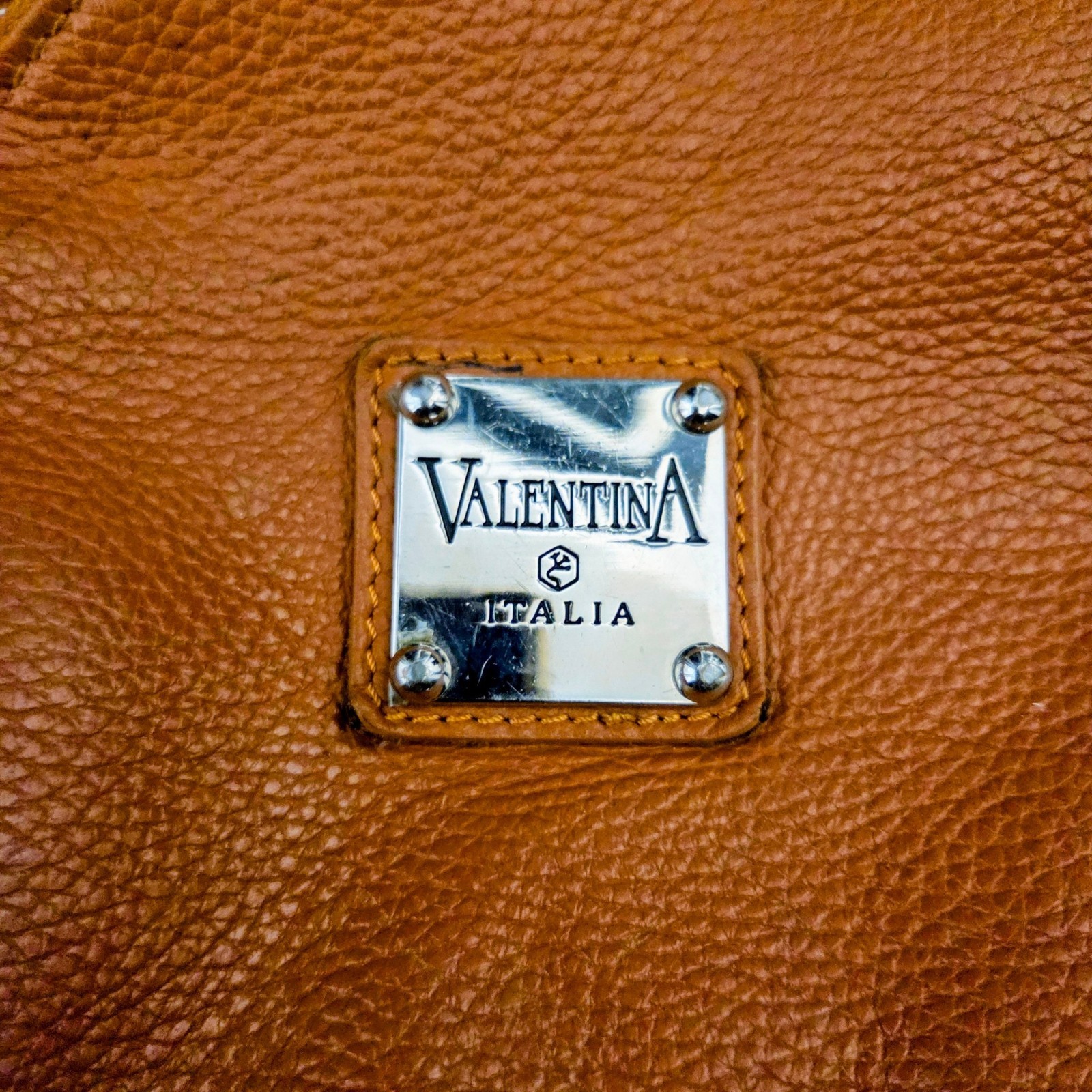 Valentina Italia Leather Backpack Purse Brown Pebbled Convertible Sling Handbag
