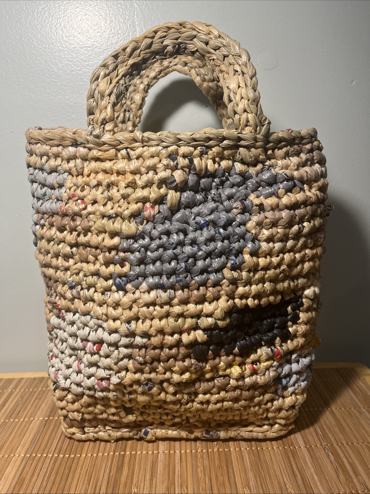 Handmade Crocheted Tote Bag recycled Plastic Bags “Plarn”
