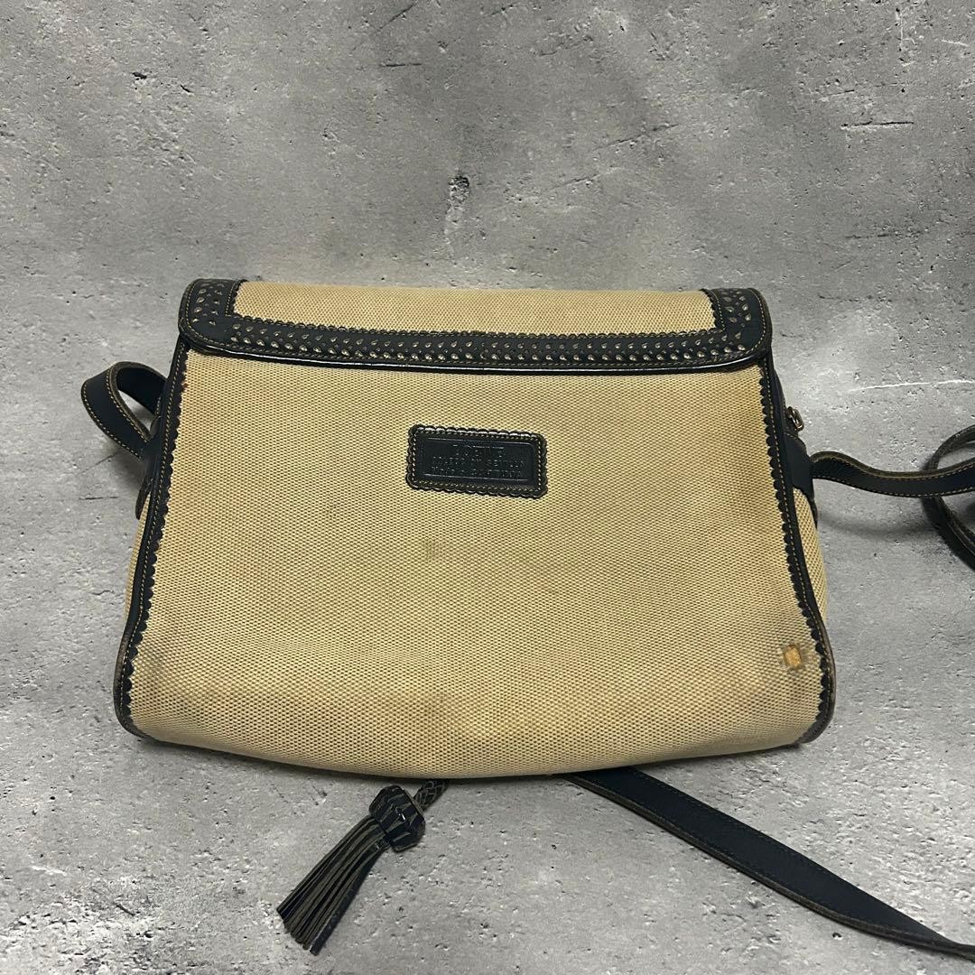 LOEWE Anagram Shoulder Bag Leather Black 25x30cm Adjustable Strap Light Wear