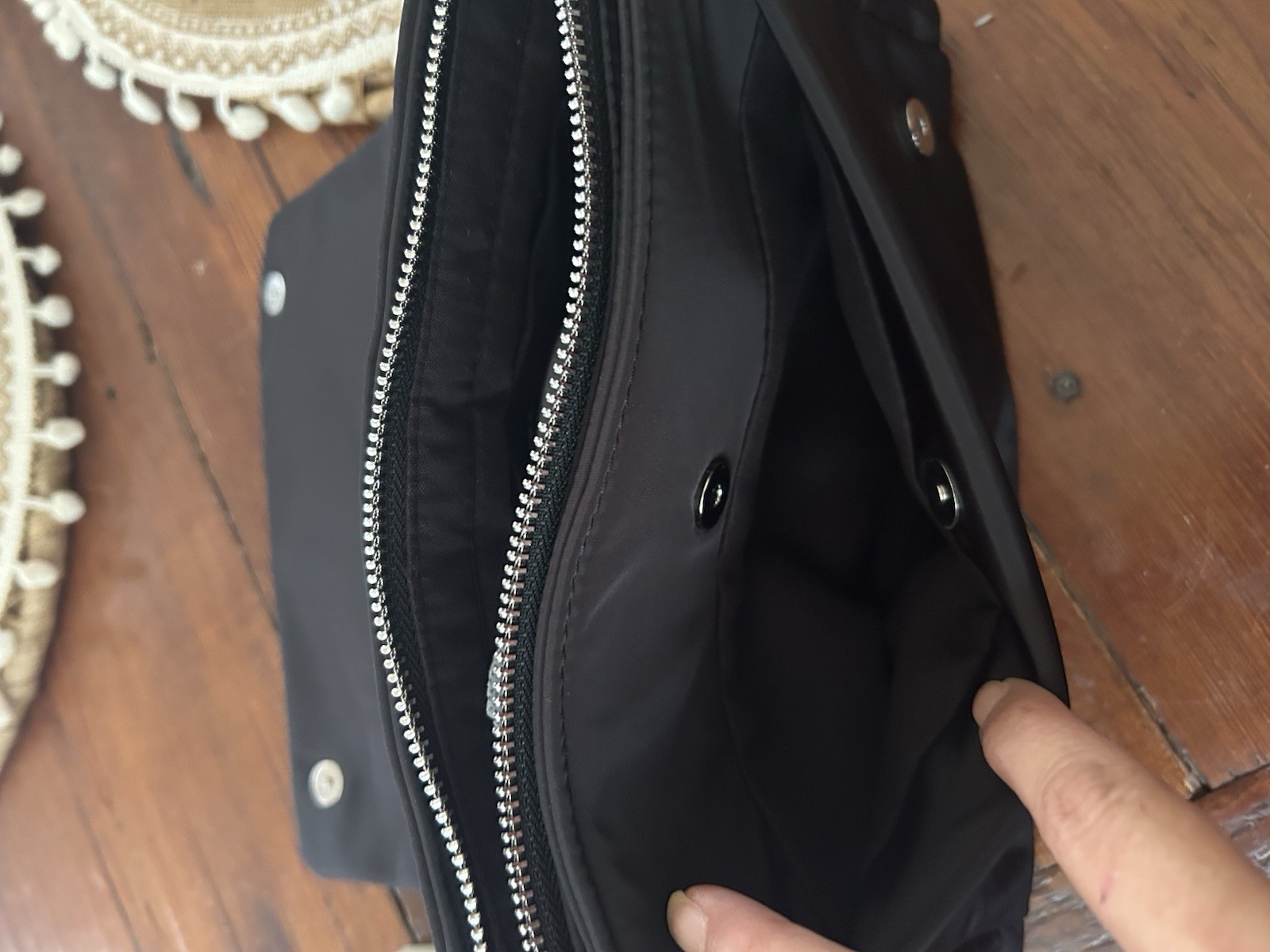 Valentino Black Crossbody Bag Logo Plate Zip & Snap, Detachable Strap Pockets