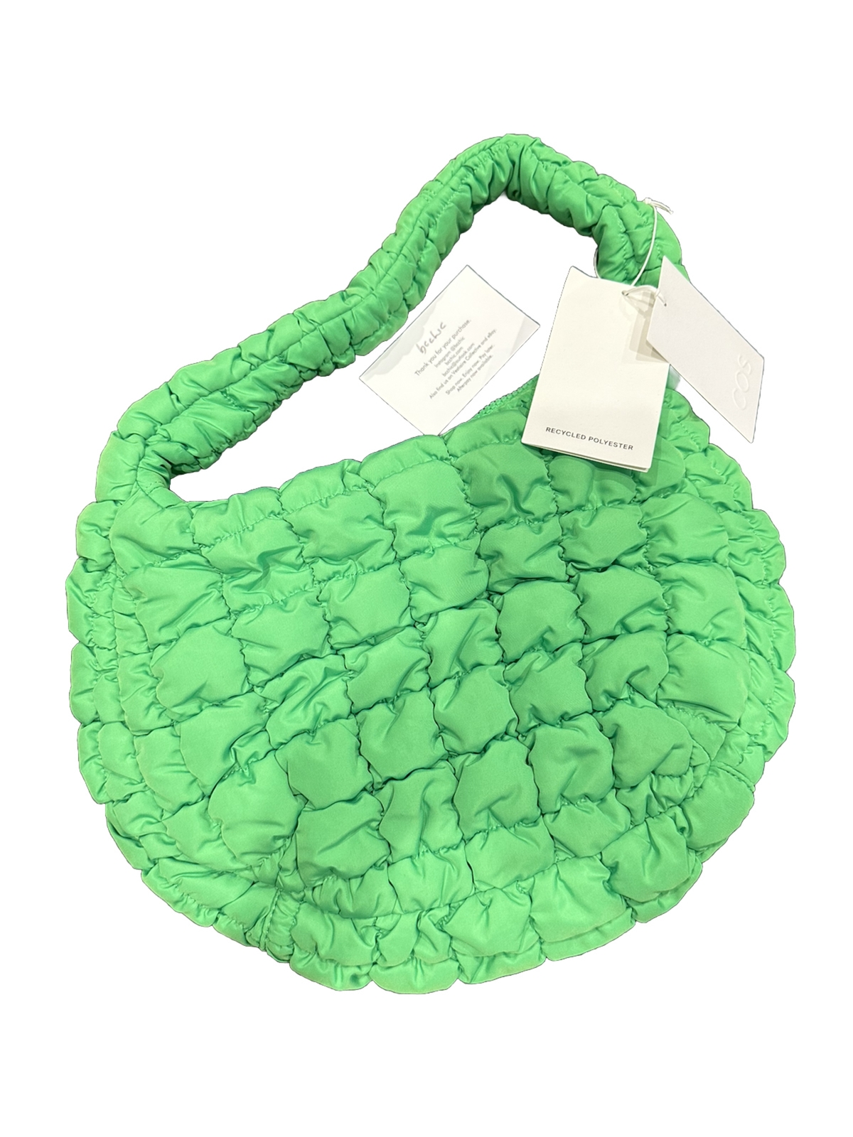 100% Authentic BNWT COS Quilted Mini Bag Green Bottega Bubble Shoulder Purse