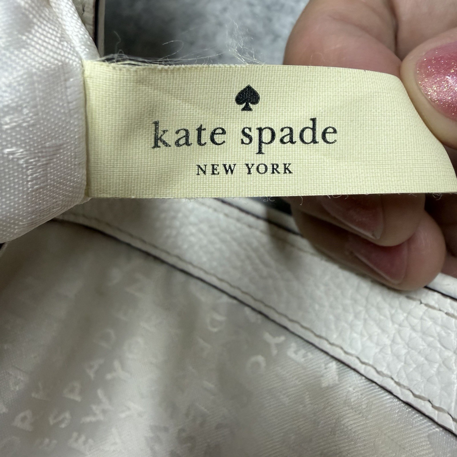 Kate Spade White Leather Backpack WKRU3939 Mini Drawstring Flap Bag Pack Medium
