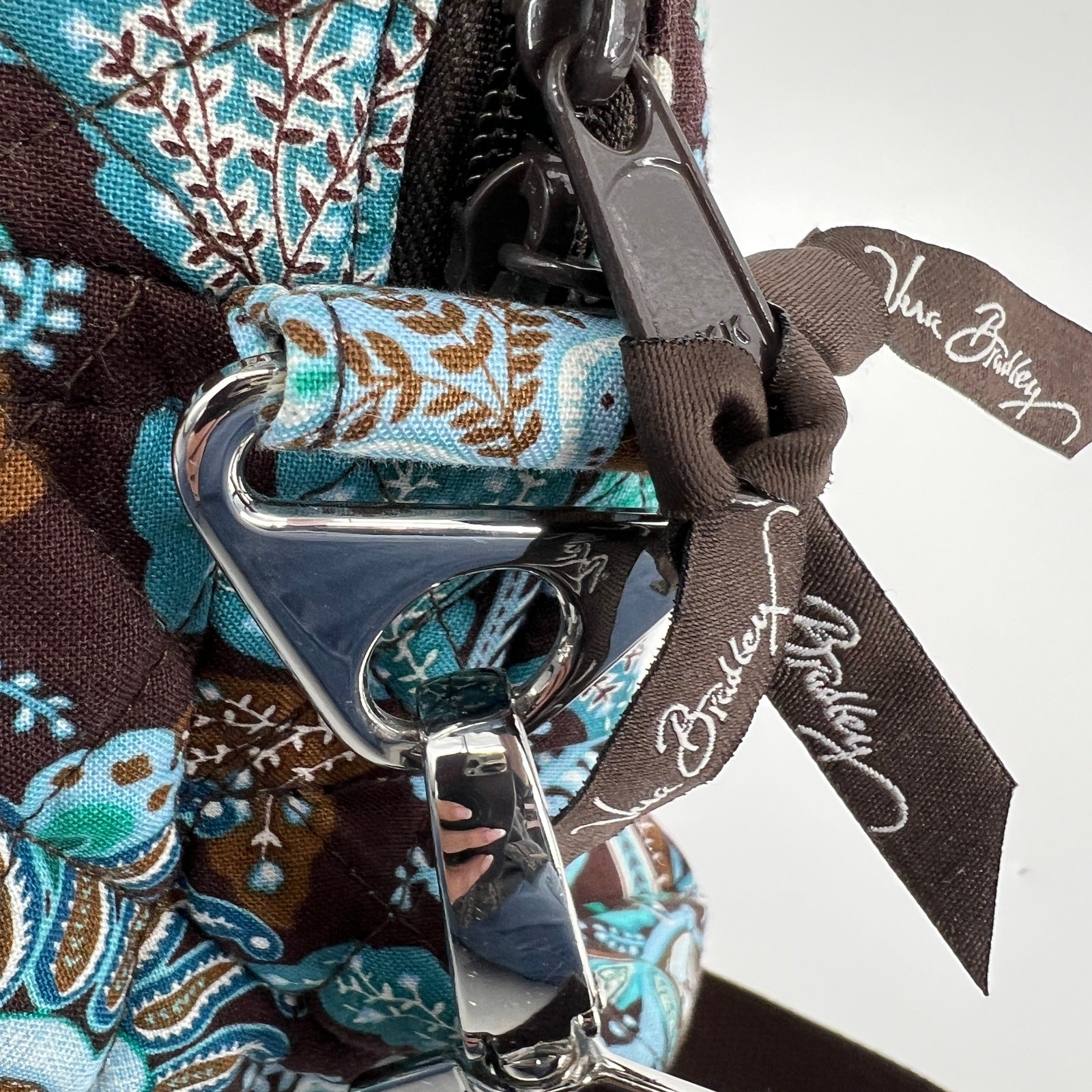 Vintage Vera Bradley Java Blue Weekender Bag Preowned 16″ x 12″ x 6″