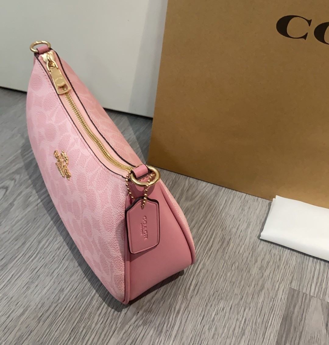 Coach Teri Shoulder Bag In Signature Canvas CV933 Dusty Pink