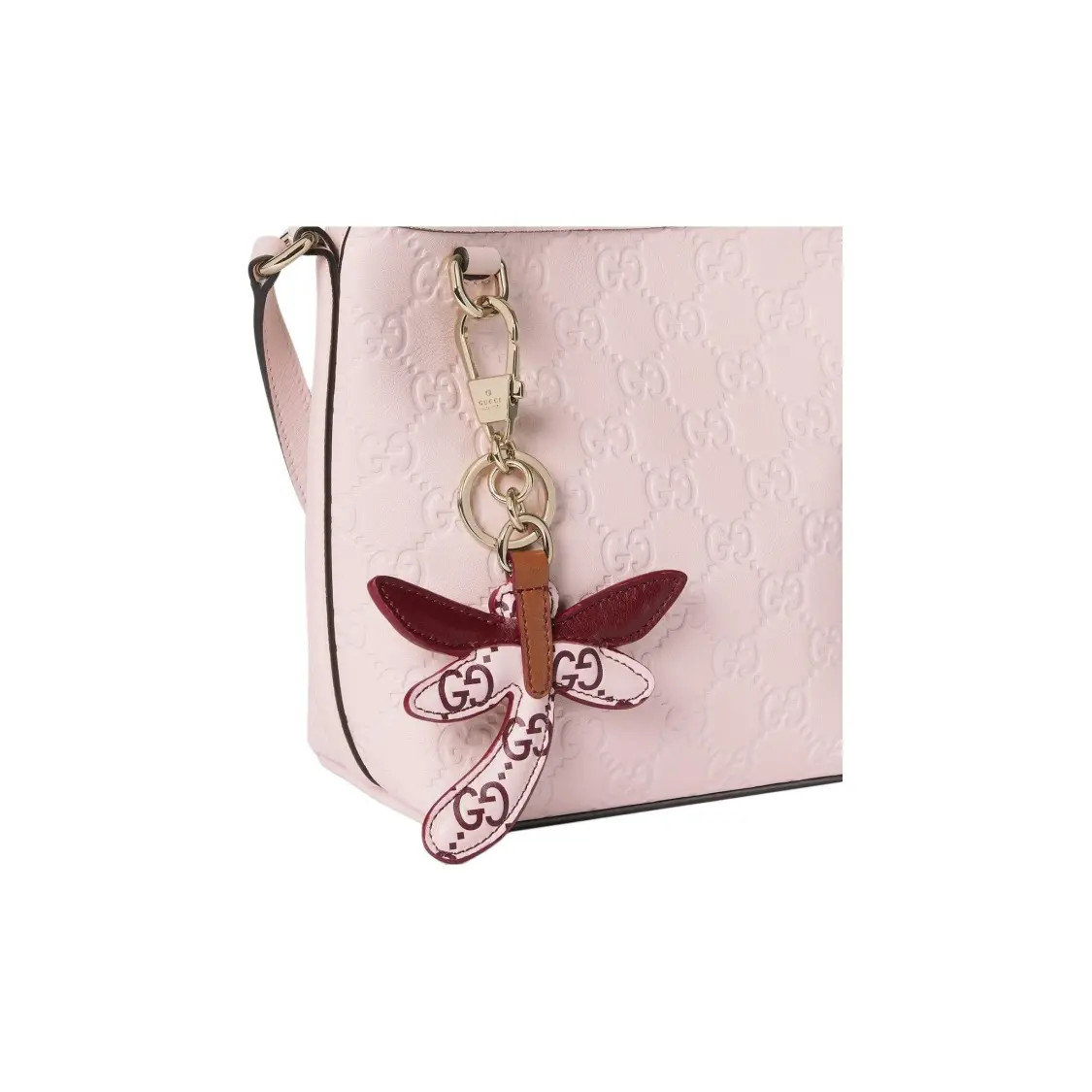 GUCCI GG Emblem Bucket Bag Shoulder Bag Mini Women’s Pink 3.1×3.3×5.9 in