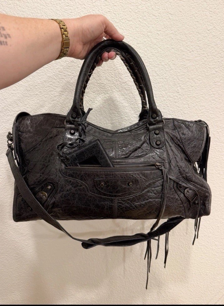 Balenciaga City Part time Gray Black motocross Vintage Giant 21 2way Y2K Rare