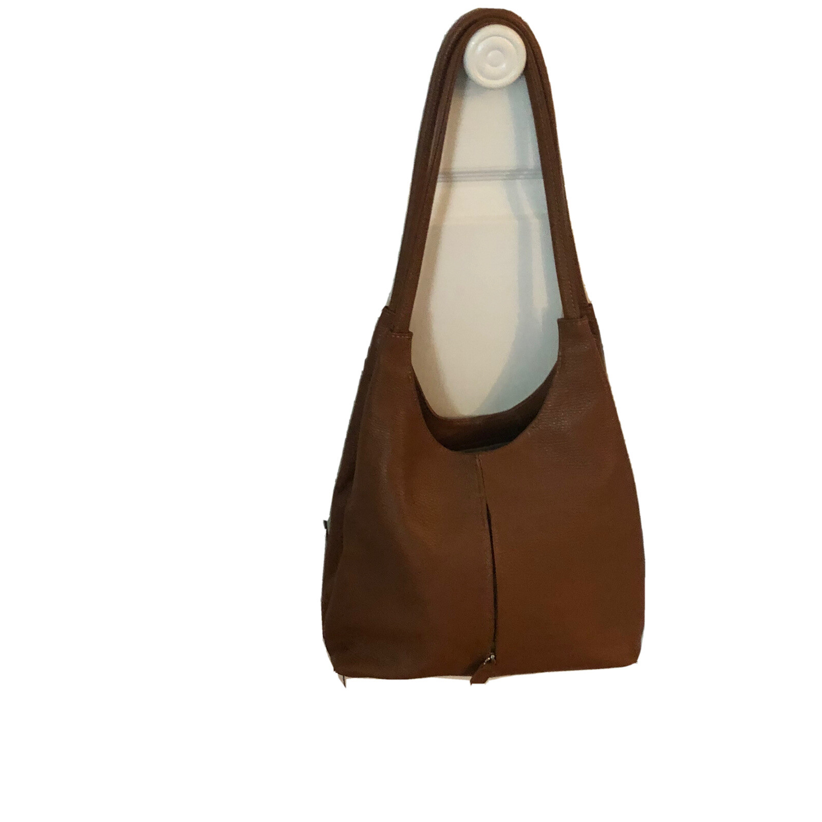 LUSSO BORSETTA ITALIAN PEBBLE LEATHER SHOULDER HANDBAG, TAN