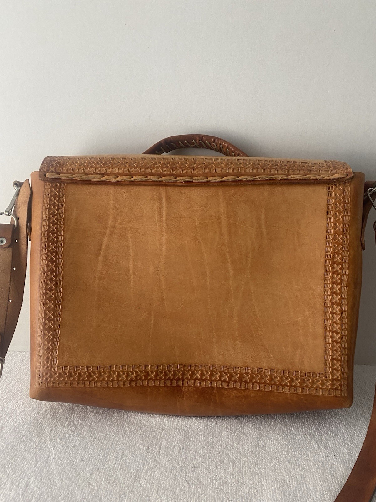 Artisan Genuine Leather Messenger Bag Shoulder Briefcase Laptop Large Unisex