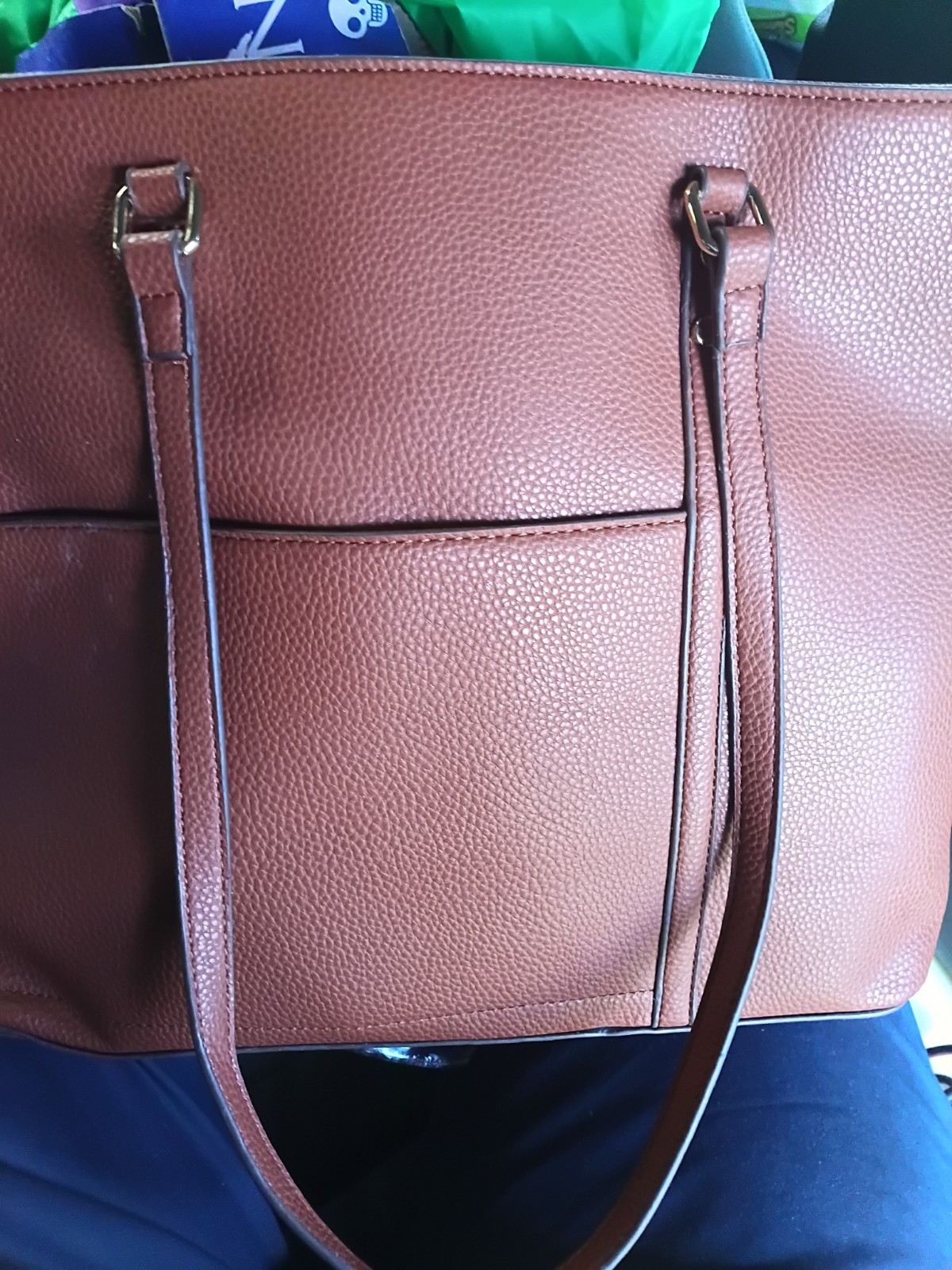 Sergio Valentino Women’s Medium Brown Pebbled Zip Shoulder Bag w/ Coin Purse