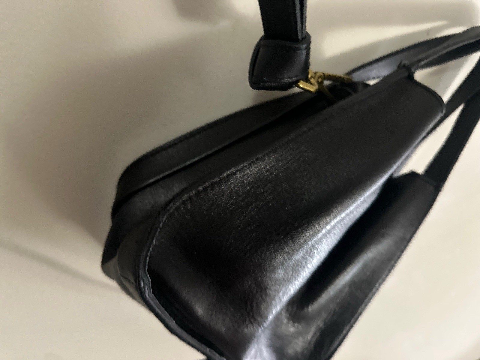 Madewell leather black crossbody bag preppy chic minimalist classic work boho S