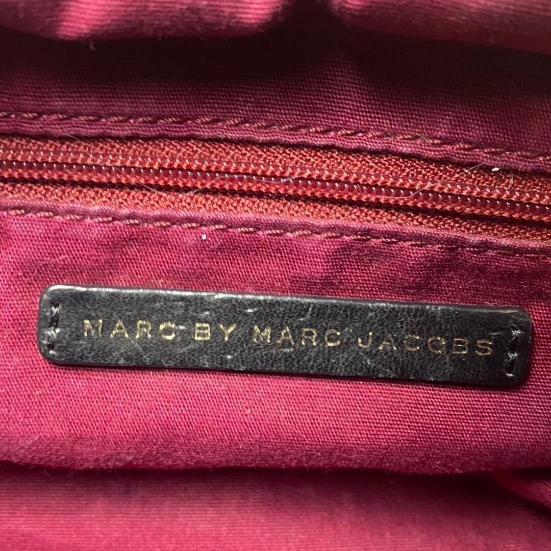 MARC JACOBS Y2K Black Leather 2Way Satchel Shoulder Bag Gold Hardware 32cm