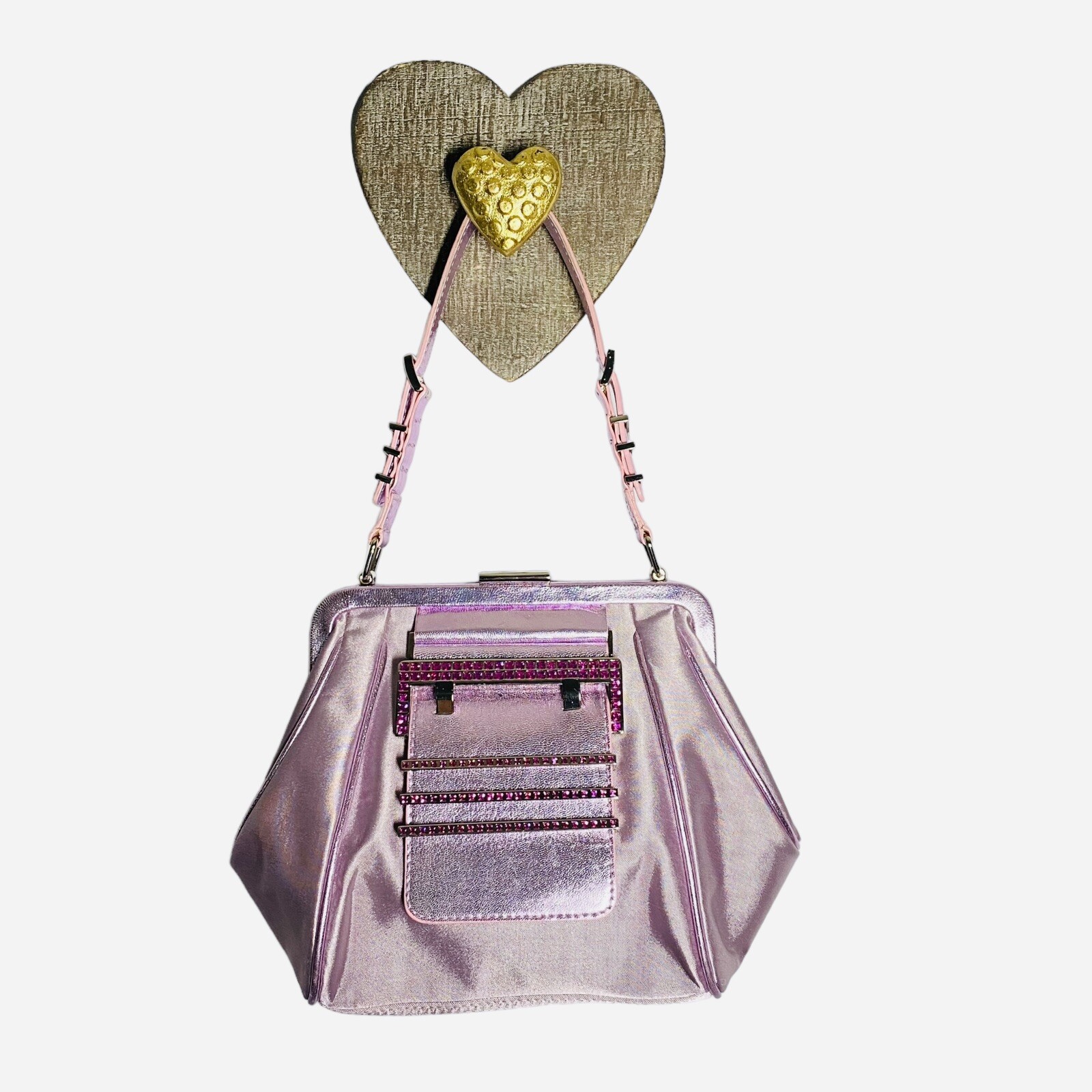 Charles David Designer Handbag Clutch Mini Lavender Purse Spring Y2K Purple Smal