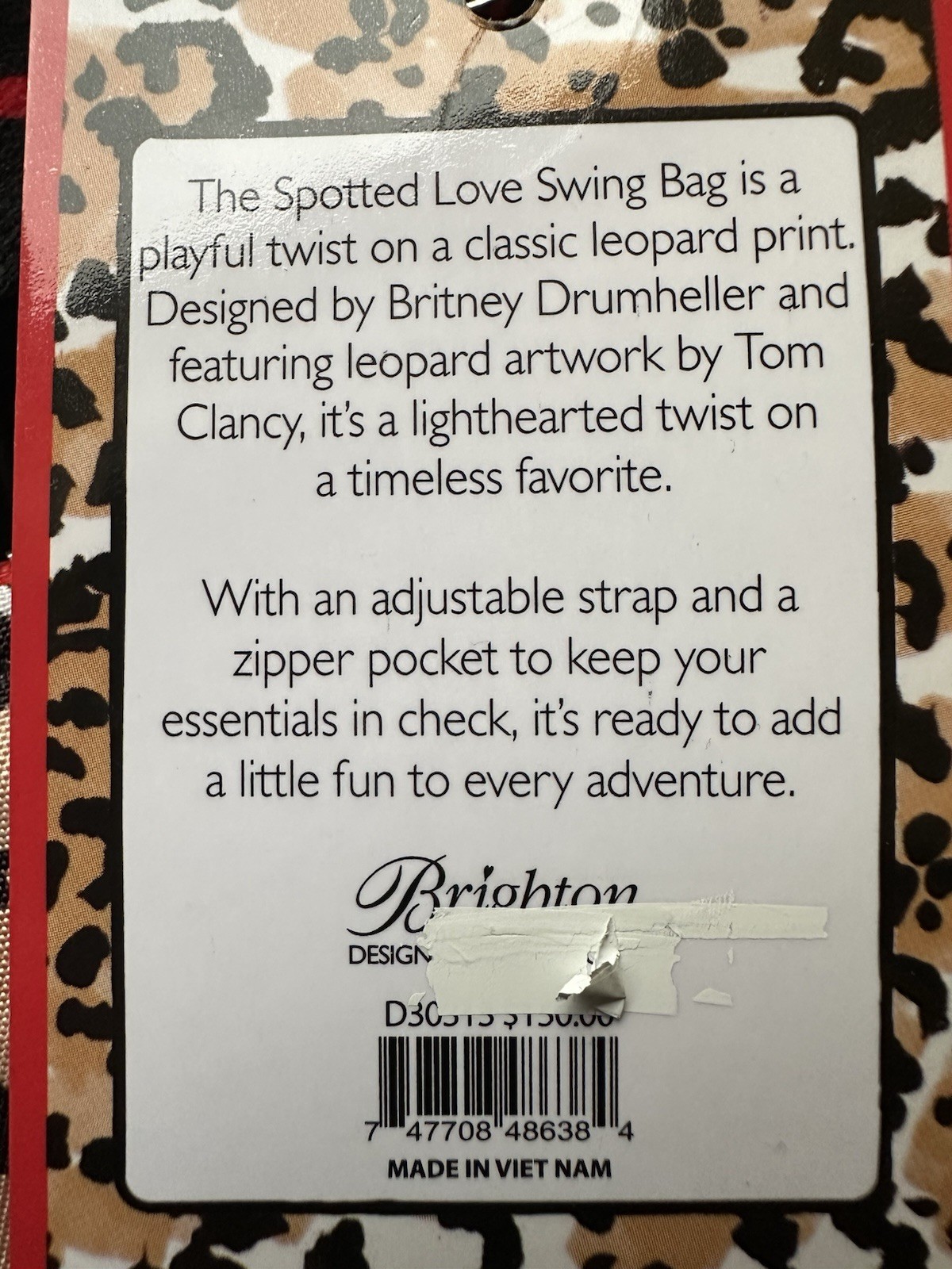 NWT BRIGHTON Spotted Love Swing Bag Leopard Print NEW