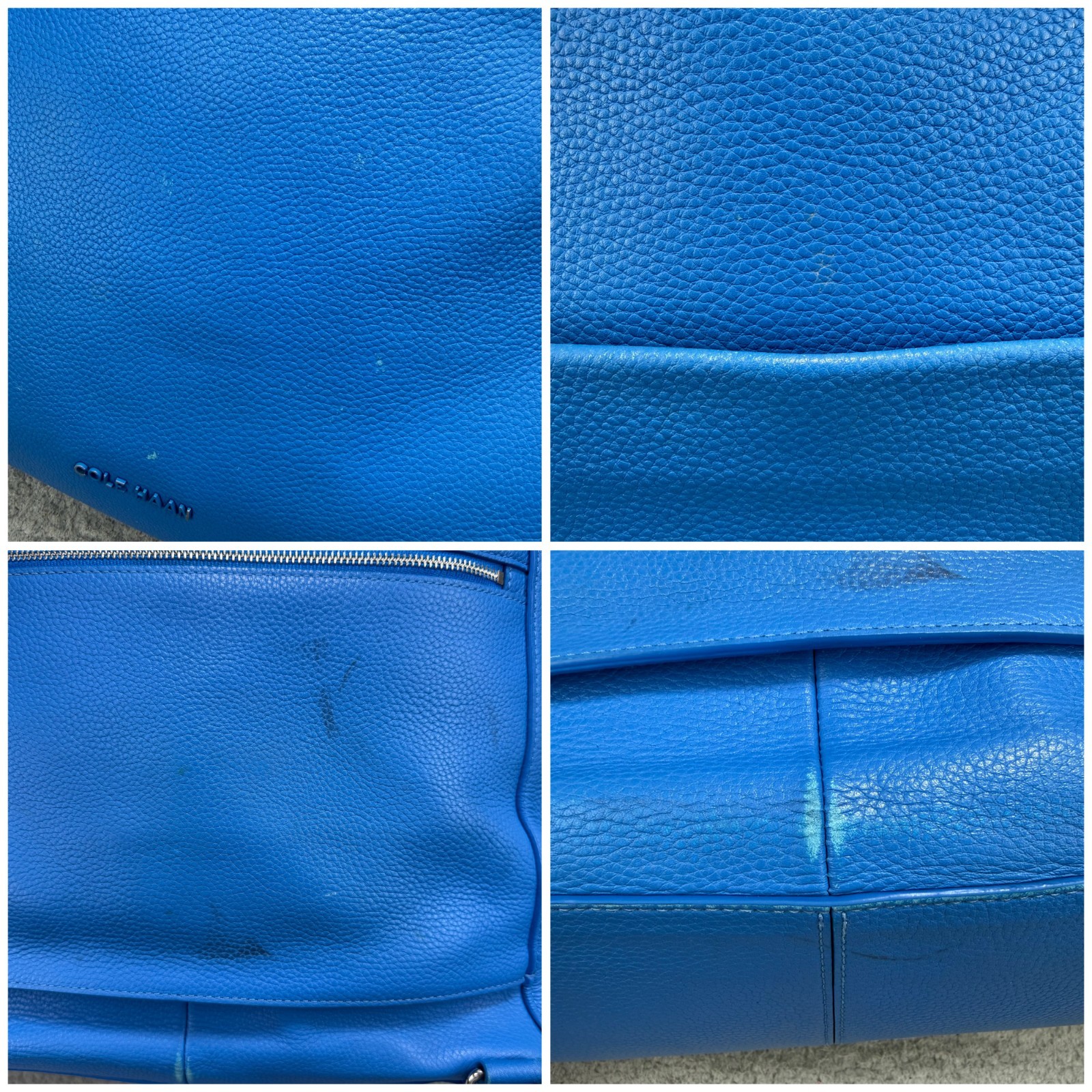Cole Haan Backpack Blue Grand Series Convertible Shoulder Crossbody Leather Bag
