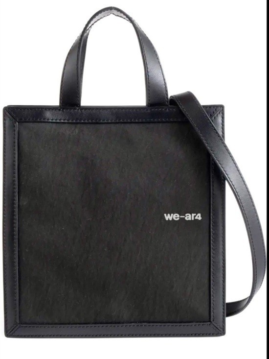 New We-Ar4 The Notebook Tote Bag Black Paper Leather